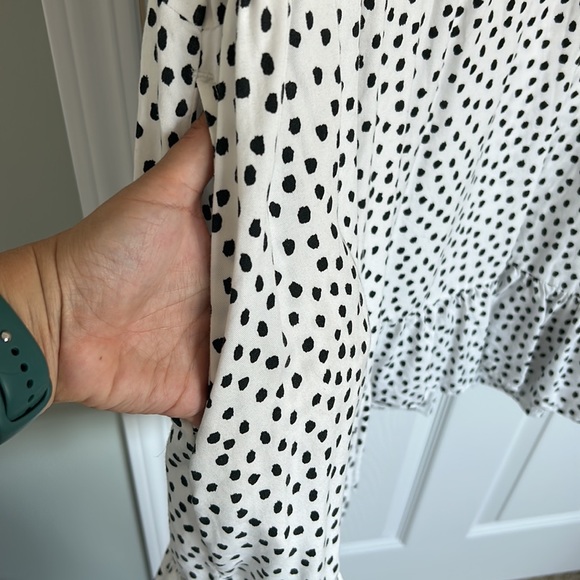 The Drop white and black polka dot dress, size L - Picture 2 of 4